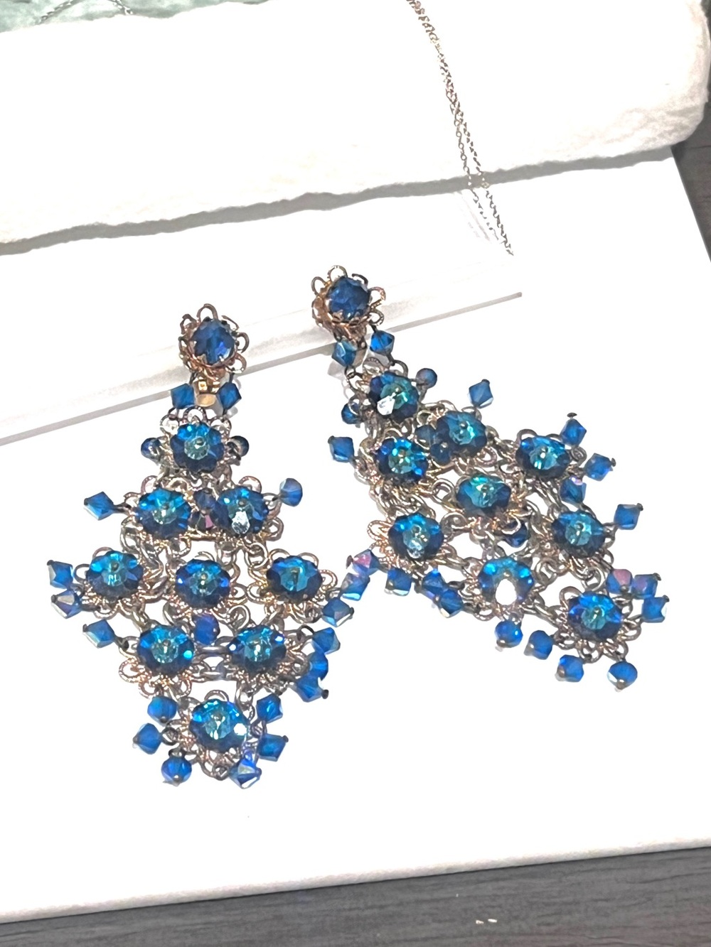 Vintage Argentinian  Crystal Filigree Chandelier Earring IDG ARG